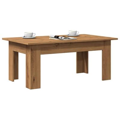 Salontafel 100x60x42 cm bewerkt hout artisanaal eikenkleur