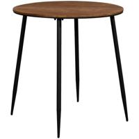 Leen Bakker - Bartafel Milo Rond - Zwart/naturel - 105xØ100 Cm - Grenenhout - Bruin#Zwart