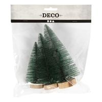 Creativ Company Kerstbomen divers met houten staander, 3st.