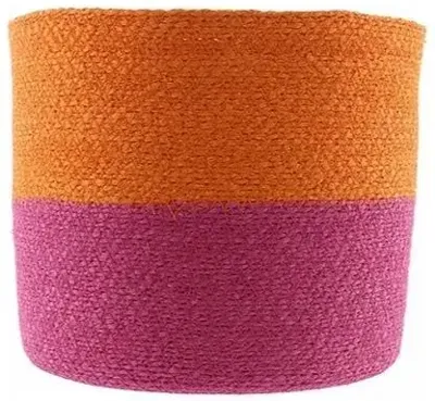 van der Leeden plantenmand seagrass 18x15cm pink/orange