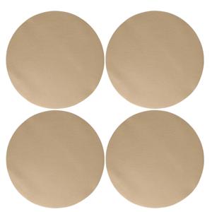 Wicotex Placemats Uni - 4x - taupe - rond 38 cm - anti slip laag - Teflon coating toplaag