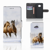 HTC U11 Life Telefoonhoesje met Pasjes Paarden - thumbnail