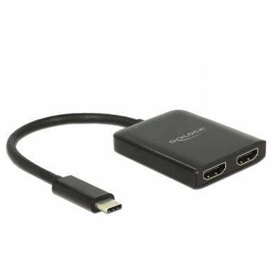 Delock 87719 USB-C (USB 3.2 Gen 2) multiport hub Zwart