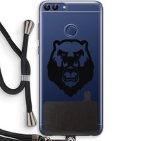 Angry Bear (black): Huawei P Smart (2018) Transparant Hoesje met koord
