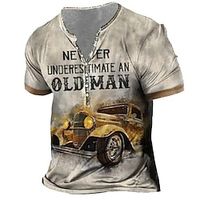 Voor heren Henley-shirt Grafisch Automatisch Henley Kleding 3D-afdrukken Buiten Dagelijks Korte mouw Afdrukken Button-omlaag Modieus Ontwerper Comfortabel Lightinthebox - thumbnail