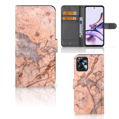 Motorola Moto G13 | G23 | Bookcase | Marmer Oranje