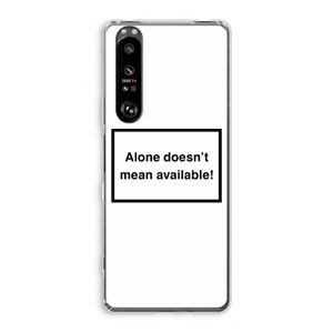 Alone: Sony Xperia 1 III Transparant Hoesje