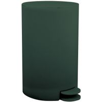 MSV kleine pedaalemmer - kunststof - donkergroen - 3L - 15 x 27 cm - Badkamer/toilet   -