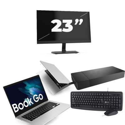 Microsoft Surface Go - Intel Core i5-10e Generatie - 10 inch - 8GB RAM - 64GB SSD - Windows 11 Home + 1x 23 inch Monitor