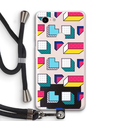 8-bit N°7: Pixel 3 XL Transparant Hoesje met koord