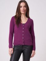 Basic fijngebreid vest met V-hals van biologisch cashmere