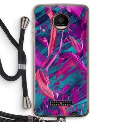 Pink Clouds: Motorola Moto Z Force Transparant Hoesje met koord