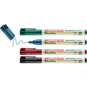 edding 25/4 S Ecoline permanent marker set - assorti 4 stuks - 1mm