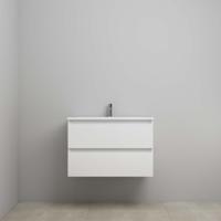 On-Line Onderkast - 60 cm - Voorgemonteerd - Acryl Wastafel - 1 Kraangat - Hoogglans Wit