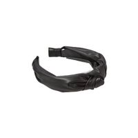 WE Fashion imitatieleren haarband zwart - thumbnail