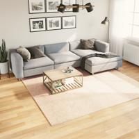 Vloerkleed HUARTE laagpolig zacht wasbaar 240x240 cm beige