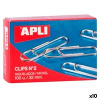 Clip Apli Nº 2 Zilverkleurig Nikkel 32 mm (10 Stuks)