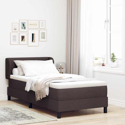 Boxspringbed met matras met matras Donkerbruin 90 x 190 cm Stof