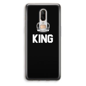 King zwart: OnePlus 6 Transparant Hoesje