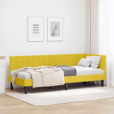 Hoekbedframe met hoofdeinde Geel 80 x 200 cm Fluweel