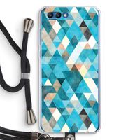 Gekleurde driehoekjes blauw: Honor 10 Transparant Hoesje met koord