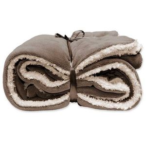 Unique Living Unique Living Lars coral fleece/suede plaid 150x200cm taupe