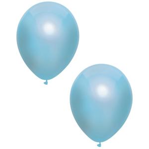 Feest ballonnen - metallic lichtblauw - 30x stuks - 30 cm - verjaardag versiering