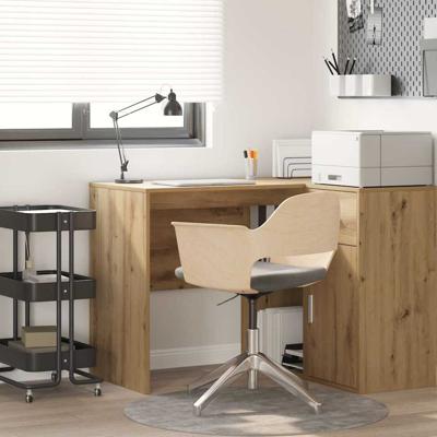 Bureau artisanaal eikenkleurig 102 x 50 x 75 cm Bewerkt hout