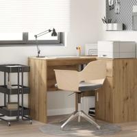 Bureau artisanaal eikenkleurig 102 x 50 x 75 cm Bewerkt hout