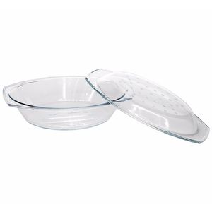 Ovenschaal rond 33 x 20 x 9 cm van glas