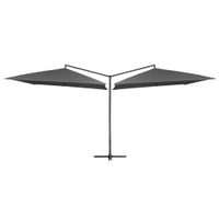 VidaXL Parasol dubbel met stalen paal 250x250 cm antraciet