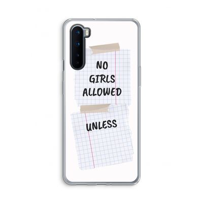 No Girls Allowed Unless: OnePlus Nord Transparant Hoesje