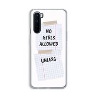 No Girls Allowed Unless: OnePlus Nord Transparant Hoesje