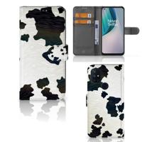 OnePlus Nord N10 | Telefoonhoesje | Met pasjeshouder | Koeienvlekken