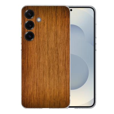 TPU Hoesje Samsung Galaxy S25 Plus - Donker Hout Backcover TPU Hoesje Samsung Galaxy S25 Plus - Donker Hout Backcover