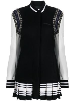 Off-White robe courte Lea Varsity à manches longues - Noir