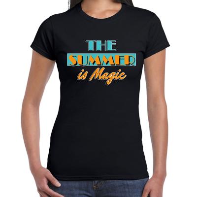 Toppers verkleed T-shirt dames - The summer is Magic - zwart - Miami Vice - Tropische feestkleding Toppers verkleed T-shirt dames - The summer is Magic - zwart - Miami Vice - Tropische feestkleding