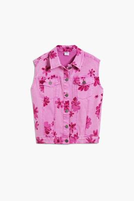 denim gilet bloemen - RED - 7/8 denim gilet bloemen - RED - 7/8