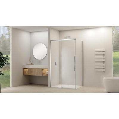 Van Rijn Products ST09 Schuifdeur tbv hoekcabine - 120x200cm - helder glas - soft-close - Chroom ST09350120HECH
