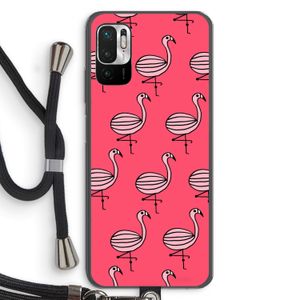 Flamingo: Xiaomi Redmi Note 10 5G Transparant Hoesje met koord