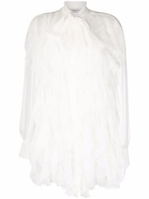 Valentino Garavani blouse en soie à volants - Blanc