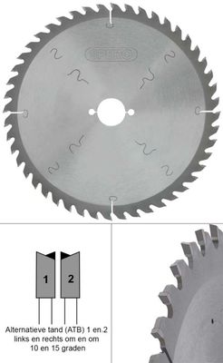 Spero 230mm hout TCT zaagblad 48 tands - asgat 30mm - SPW-230-48-30