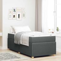 Bedframe met matras met matras Donkergrijs 90 x 200 cm Stof