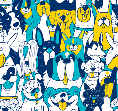 Dieren behang Hond naadloze geklets