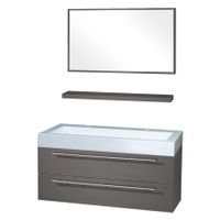 Differnz Force badkamermeubel 100cm 2 kraangaten antraciet met spiegel en planchet - thumbnail