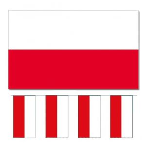 Bellatio Decorations - Vlaggen versiering set - Polen - Vlag 90 x 150 cm en vlaggenlijn 4 meter