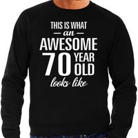 Awesome 70 year / 70 jaar cadeau sweater zwart heren