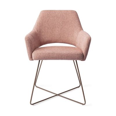 Jesper Home Yanai eetkamerstoel Pink Punch cross rose