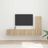 Tv-meubelset Wandgemonteerd 2 pcs Sonoma Eiken Bewerkt hout