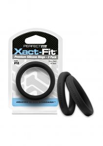 #18 Xact-Fit Cockring 2-Pack - Black